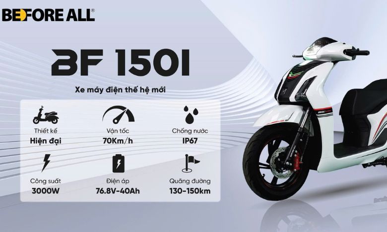 Xe máy điện BF150i – Mẫu xe điện công nghệ cao dẫn đầu xu hướng giao thông xanh 2 Bai Web thang 9 19 1