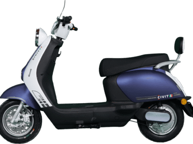 xe may dien civit xanh tim trang